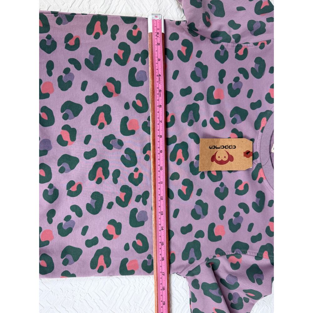 Appaman Girls Size 14 Leopard Print Sweatshirt Pullover Purple Green Coral NWT - Picture 7 of 9